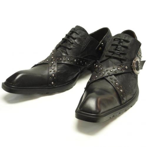 Encore By Fiesso Black Genuine Lace up Leather Shoes FI6413